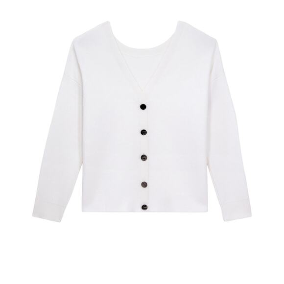 The Kooples Cream Button-Back Sweater Size 1 (Oversized) NWT - Picture 3 of 3